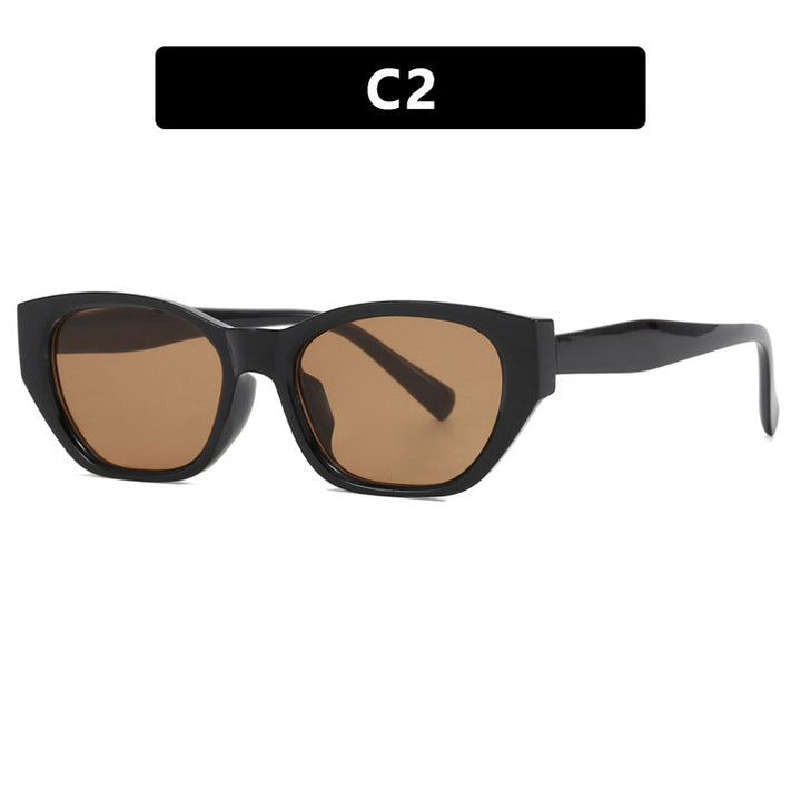 Women's futuristic cat-eye sunglasses with transparent frame and comfortable UV protection Kalsten