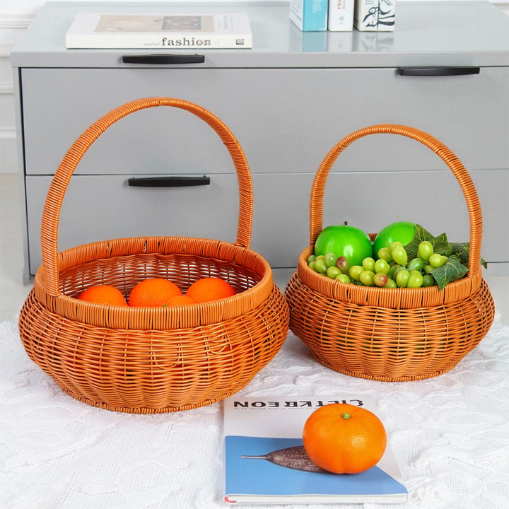 Women Handcrafted Storage Basket with Carrying Handle Kalsten