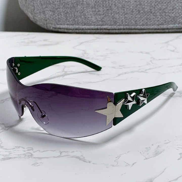 Women's stylish sports sunglasses with half-frame and striking star accents Kalsten