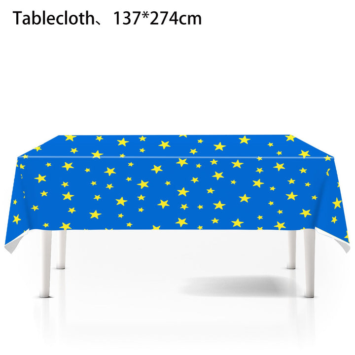 Unisex nan patriotic rectangular party tablecloth with stars and stripes waterproof disposable plastic Kalsten