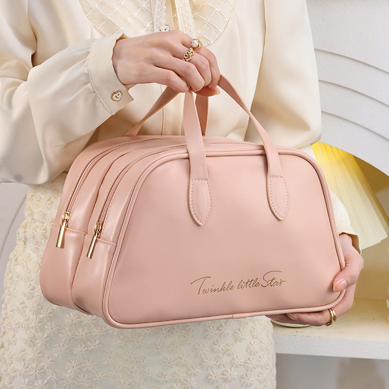 Cosmetic Organizer Bag With Double Zipper And Elegant Carry Handle Kalsten