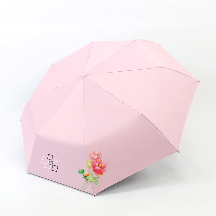 Women’s Folding Umbrella with Elegant Floral Design Kalsten