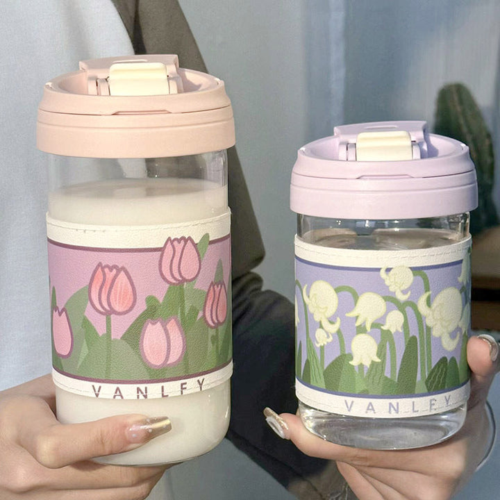 Ladies Insulated Drinking Cup with Elegant Floral Pattern Kalsten
