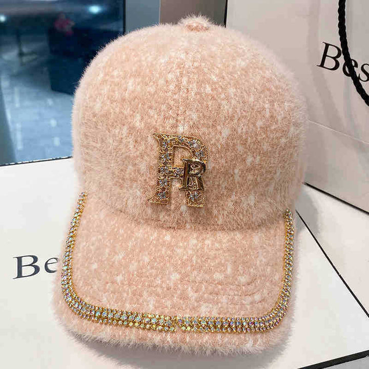 Women's Luxurious Fleece Embellished Baseball Cap Kalsten