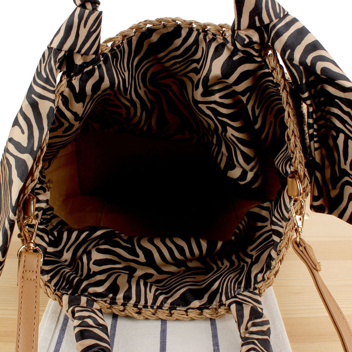 Braided shoulder bag with fashionable scarf detail Kalsten