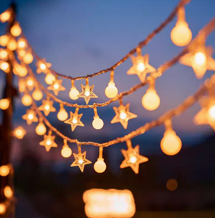 Outdoor Solar Star And Globe String Lights With Waterproof Copper Wire Kalsten