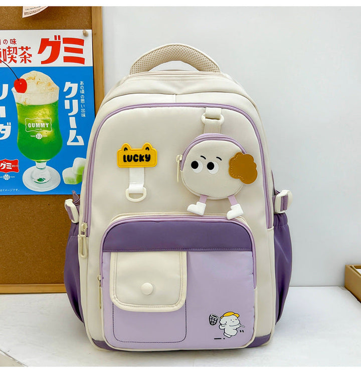 Cute Character-Designed Multi-Pocket School Backpack Kalsten