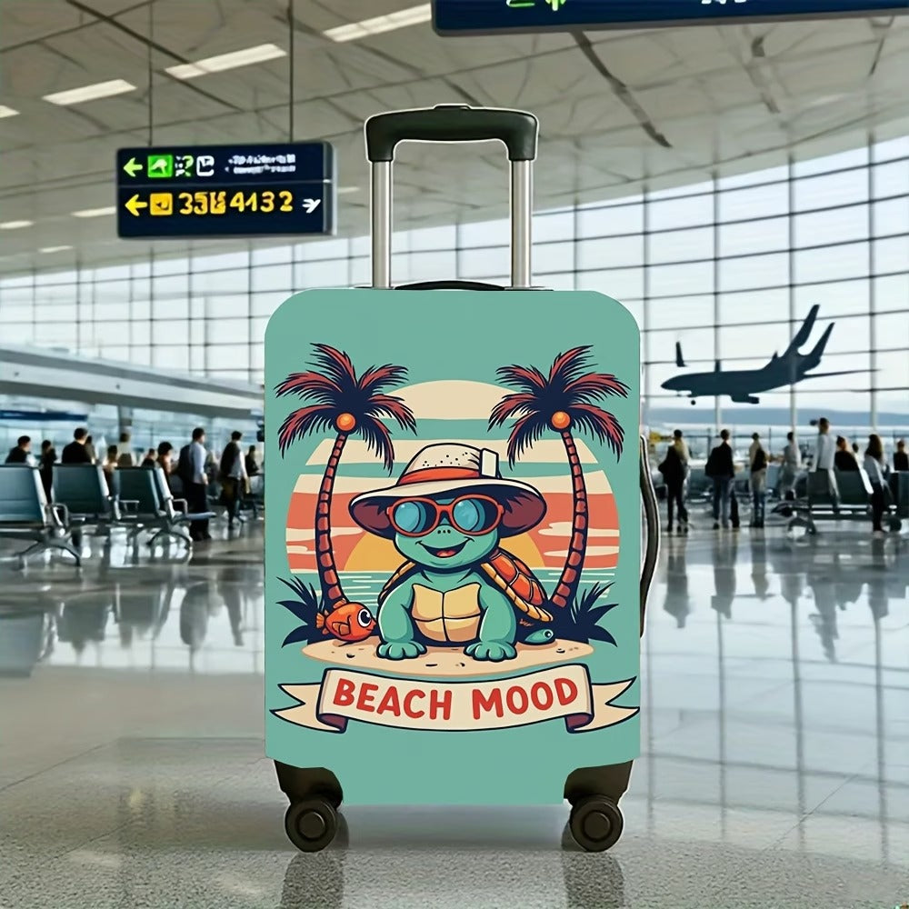 Unisex non-elastic suitcase cover with beach turtle motif, stretchy zipper protection for trolley Kalsten