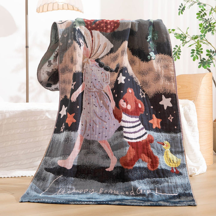 Women's cuddly blanket with charming bear motif Kalsten