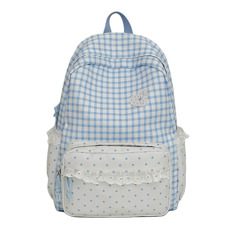 Whimsical Gingham Pattern Backpack Kalsten