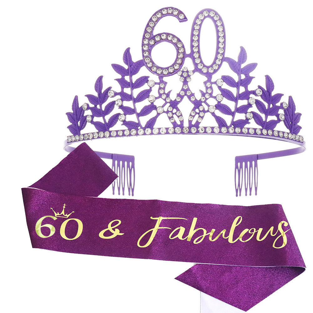 Women's Glamorous Birthday Crown with Shining Rhinestones Kalsten