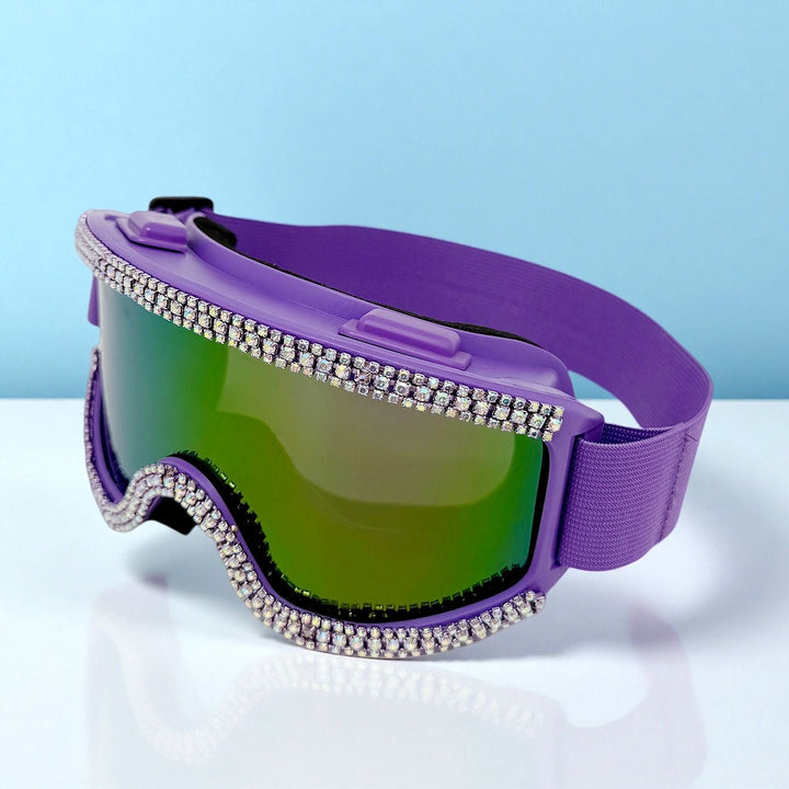 Women Glamorous Ski Goggles with Sparkling Crystal Decoration Kalsten