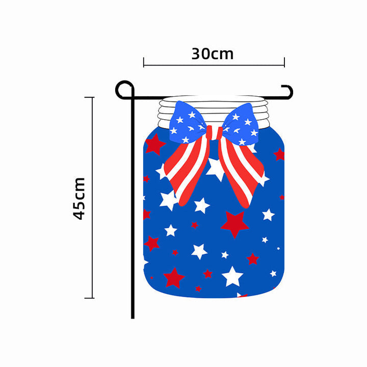 Unisex nan patriotic outdoor decorative gnome garden flag with pole sleeve Kalsten