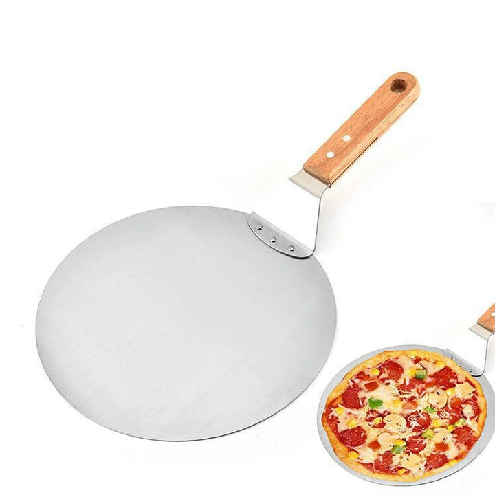 thin stainless steel round pizza peel with wooden handle Kalsten