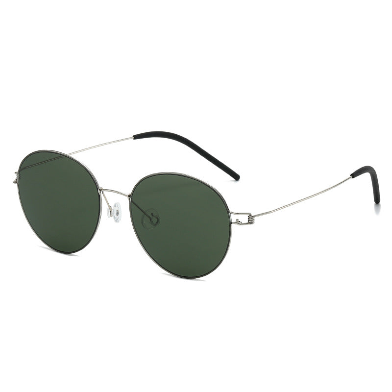 Women round sunglasses with light metal frame and gradient lenses Kalsten