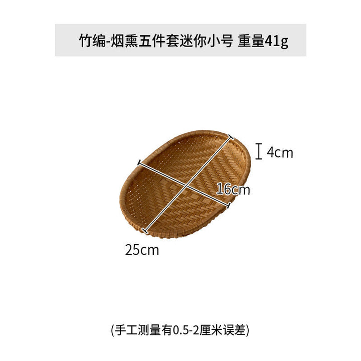 Women oval serving basket made of handwoven natural material Kalsten