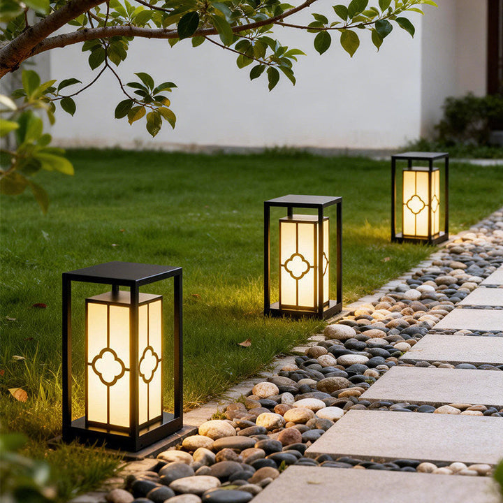Japanese-Inspired LED Outdoor Lantern With Wooden Frame Kalsten