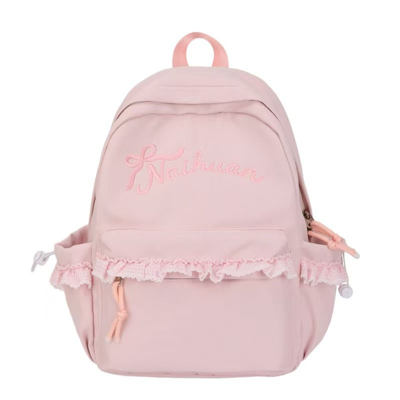 Embroidered Ruffled Backpack Kalsten