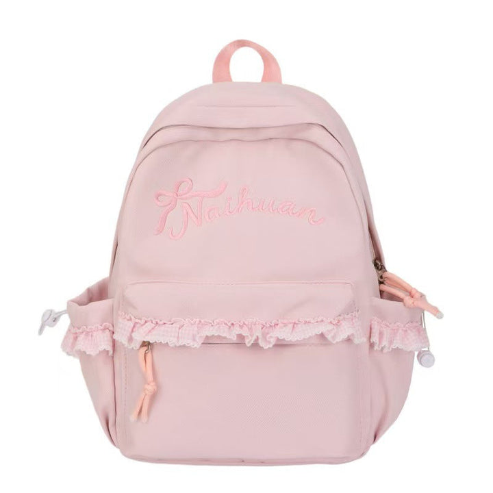 Embroidered Ruffled Backpack Kalsten