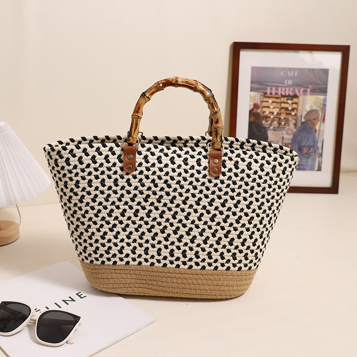 Elegant bamboo handle shopping bag Kalsten