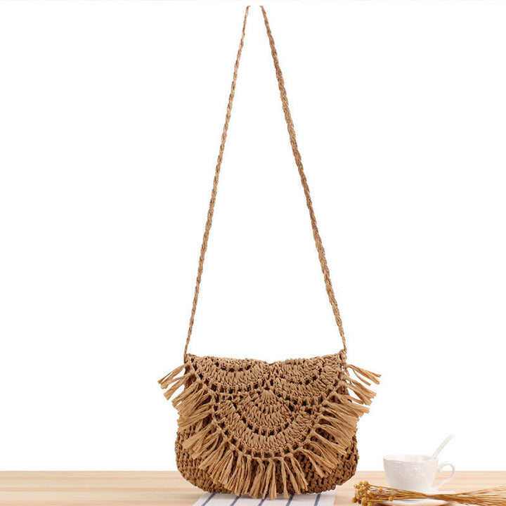 Handcrafted macrame shoulder bag with fringed design Kalsten