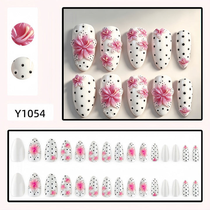 Premium Artificial Nails with 3D Flower Design Kalsten