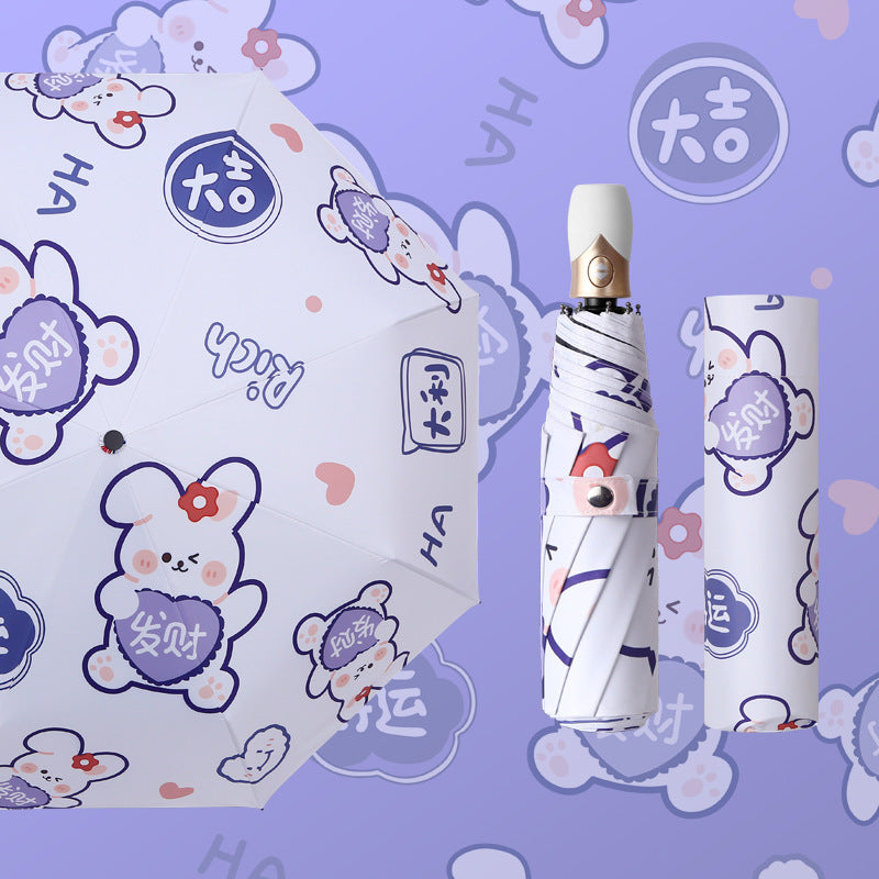Ladies Folding Umbrella with Cute Animal Design Kalsten