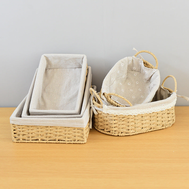 Rectangular Woven Storage Baskets Acalora