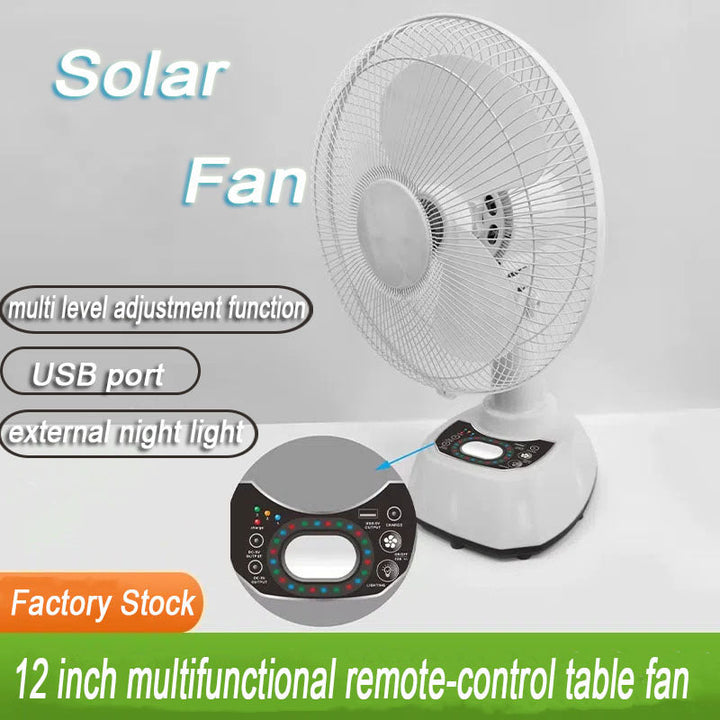 Ladies table fan with remote control and solar operation Kalsten