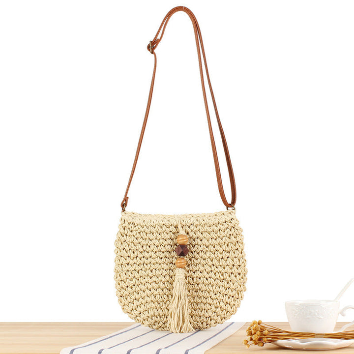 Shoulder bag with Hand-knotted Macramé and Fringes Kalsten