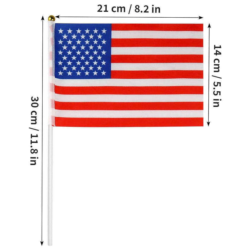 Unisex nan portable USA table flag with plastic pole and decorative tip Kalsten