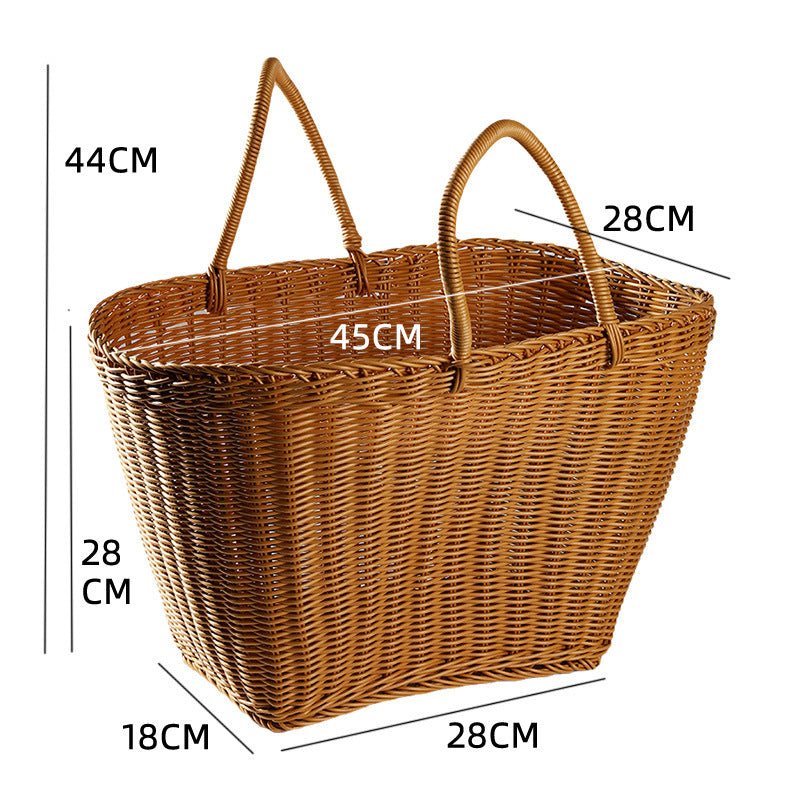Unisex Handwoven Shopping Basket with Two Handles Kalsten
