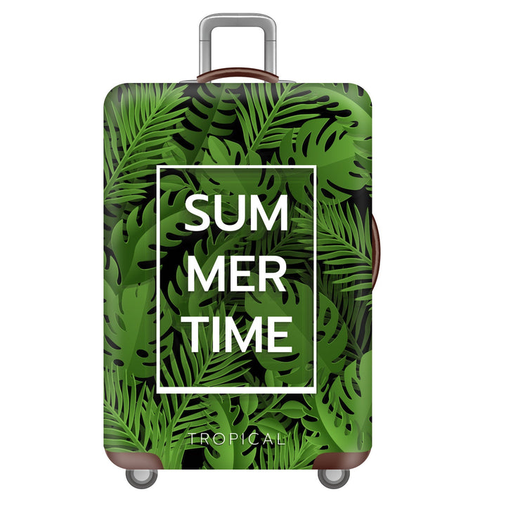 Unisex non-elastic suitcase cover with tropical leaf pattern, stretch protective cover for hard shell and soft case Kalsten