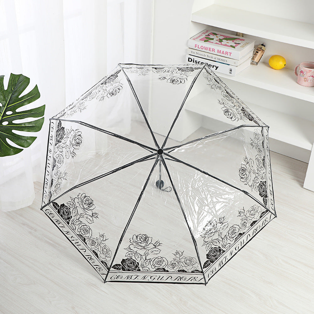 Ladies elegant transparent umbrella with romantic design Kalsten