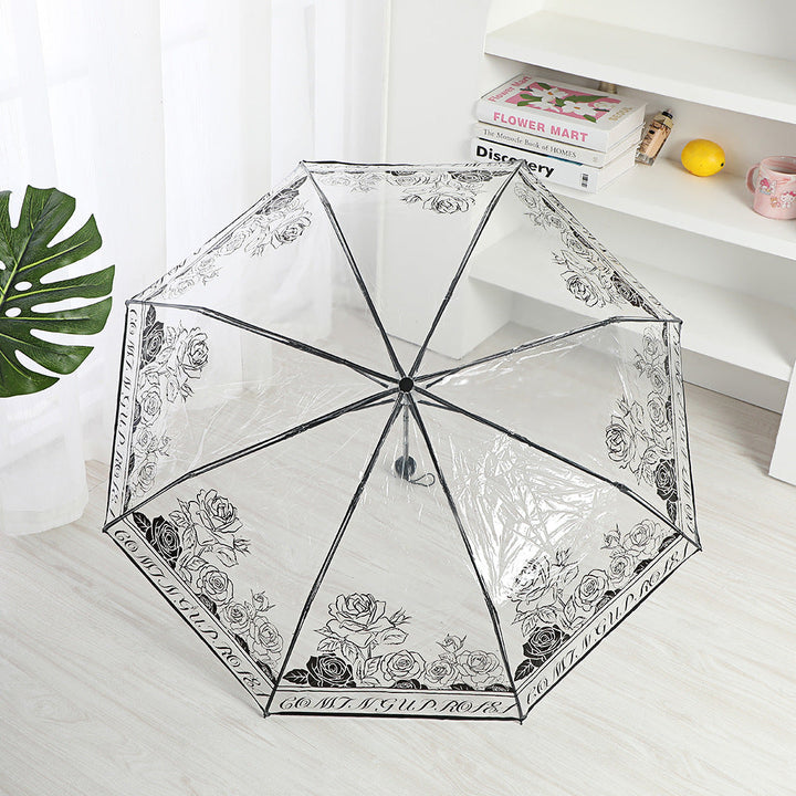 Ladies elegant transparent umbrella with romantic design Kalsten