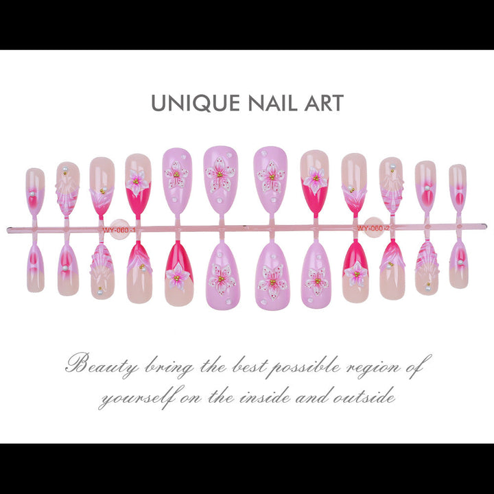 Elegant Floral-Accented Press-On Nail Set Kalsten