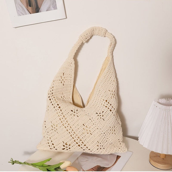 Hand-knotted Tote Bag in V-Design Kalsten