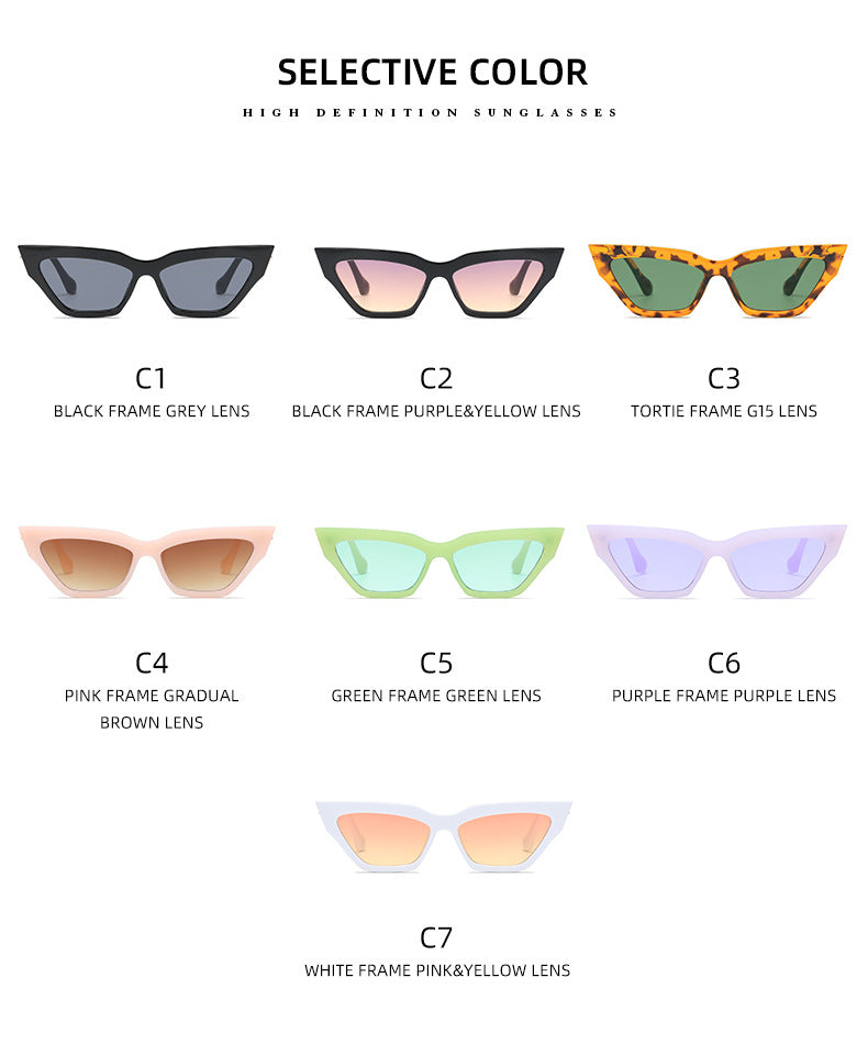 Women edgy cat-eye sunglasses with golden details Kalsten