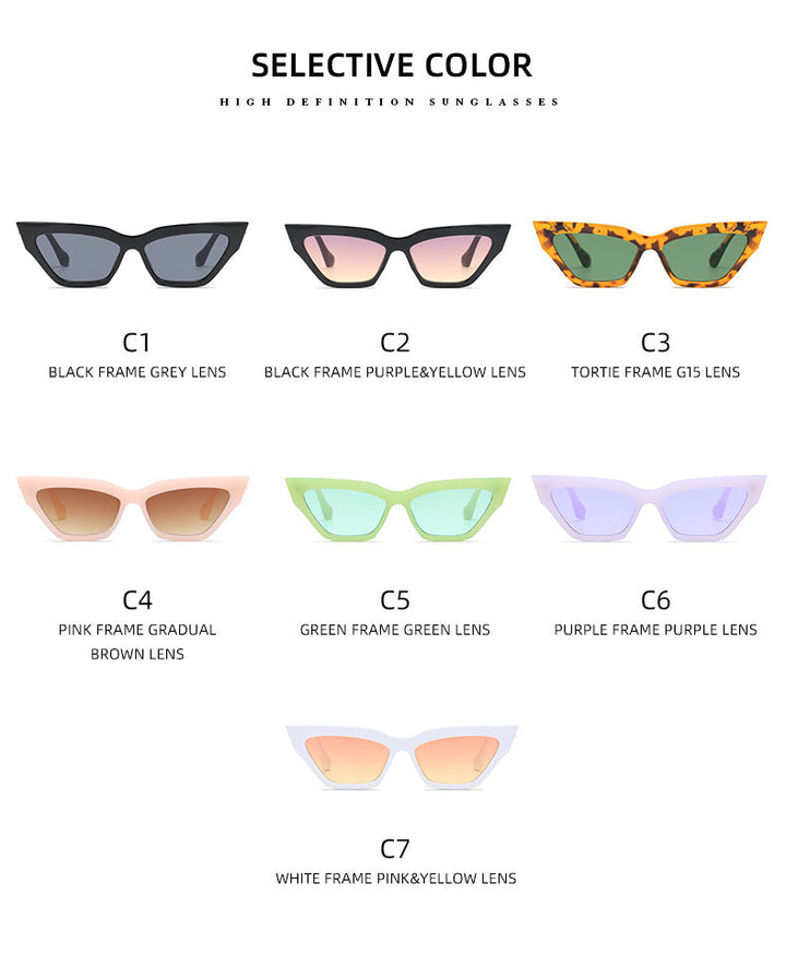 Women edgy cat-eye sunglasses with golden details Kalsten