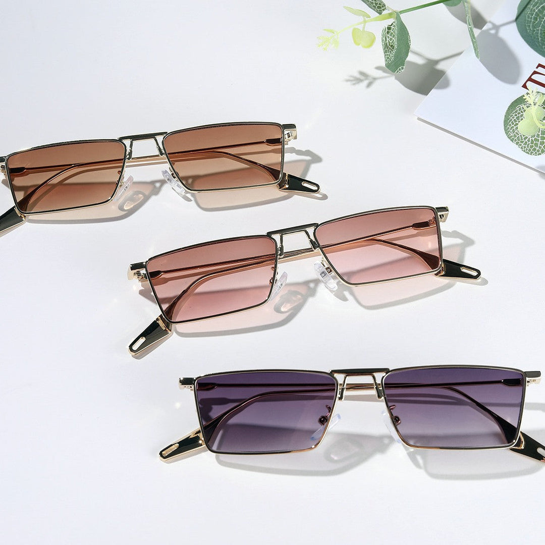 Ladies elegant geometric sunglasses with stylish metal frame Kalsten