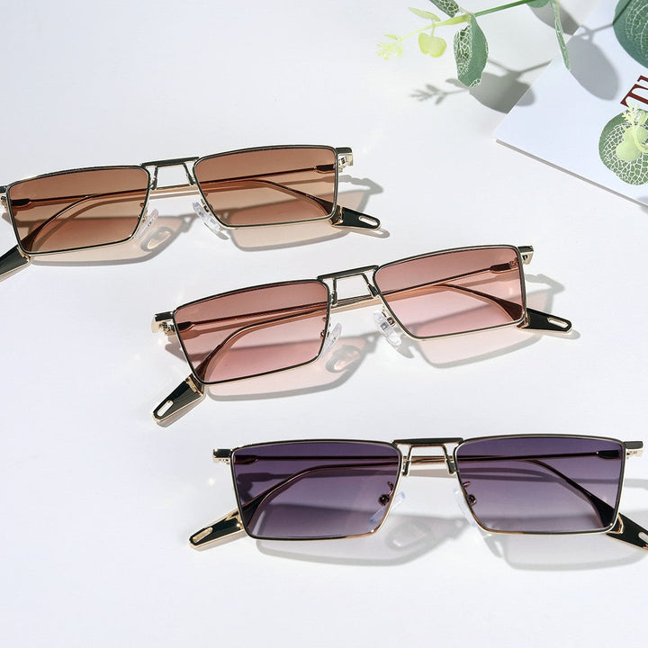 Ladies elegant geometric sunglasses with stylish metal frame Kalsten