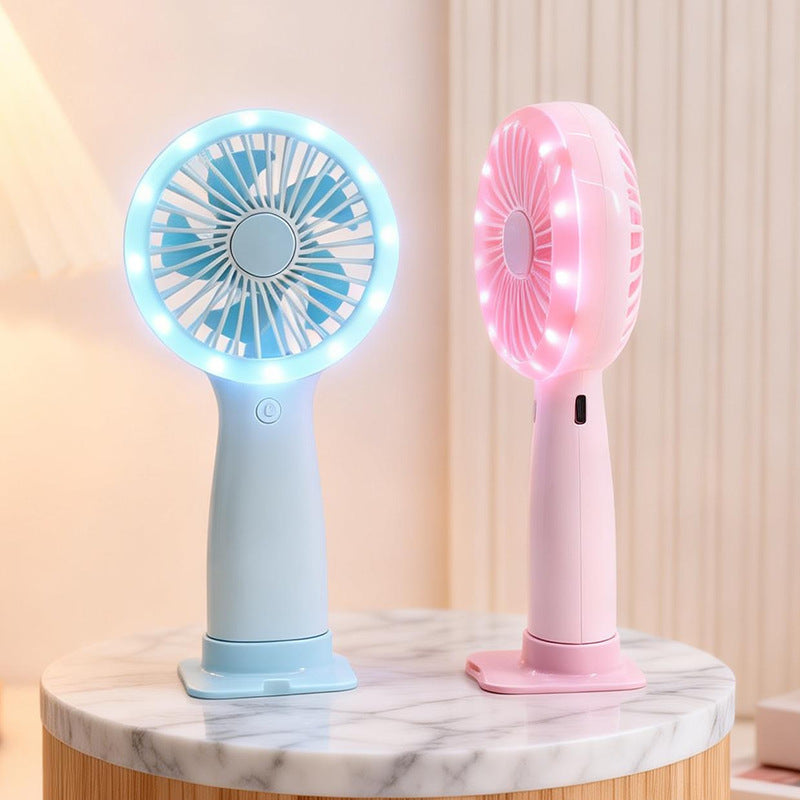 Ladies portable hand fan with LED lighting and USB connection Kalsten