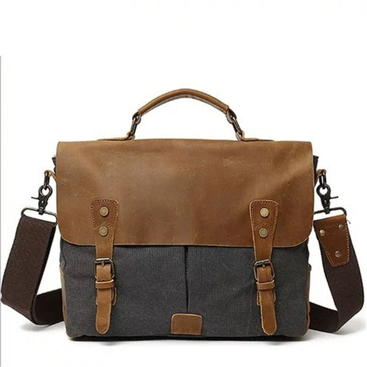 Robust Briefcase Made of Durable Canvas and Leather Kalsten