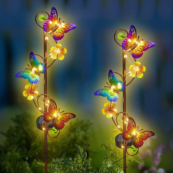 Solar LED Butterfly Garden Stake Decorative Metal Yard Ornament Kalsten