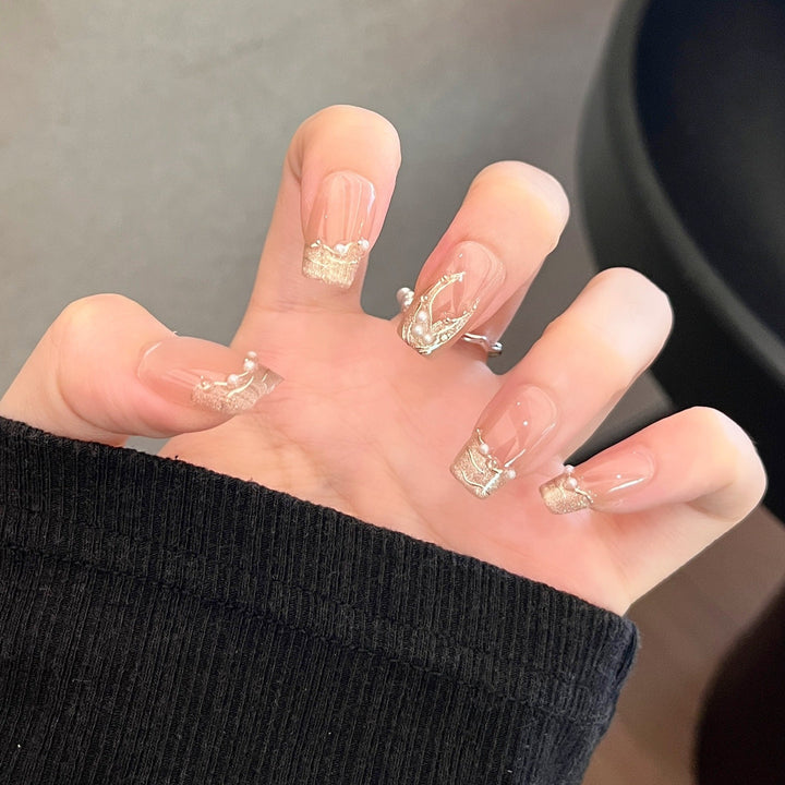 Artistic Nail Art Extensions with Floral Accents Kalsten