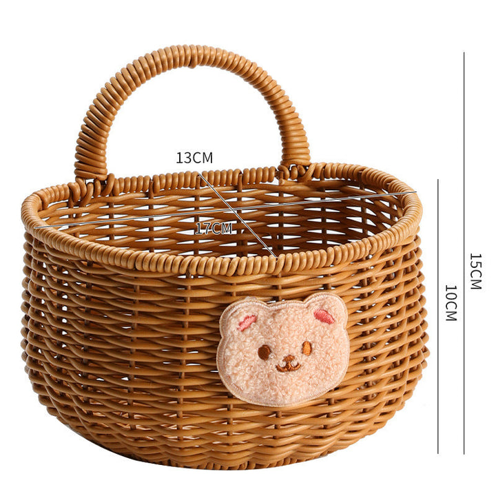 Handwoven Storage Basket with Ergonomic Handle Kalsten