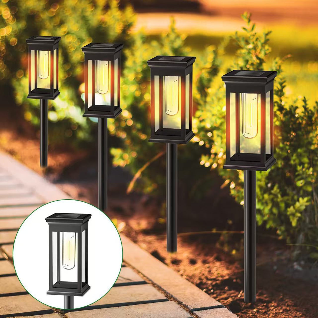 LED Garden Stake Lantern With Frosted Acrylic Panel And Weatherproof Metal Frame Kalsten