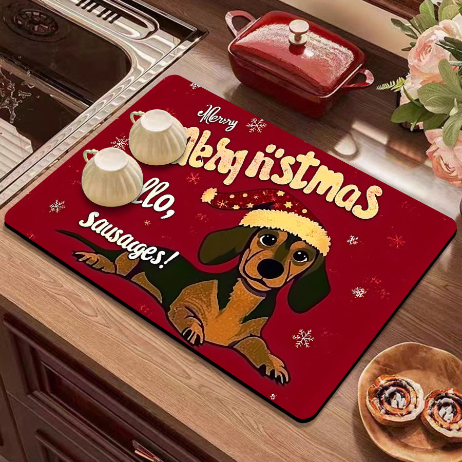 Festive Winter-Themed Kitchen Counter Mat Acalora