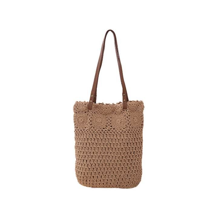 Crochet tote bag with leather handles Kalsten