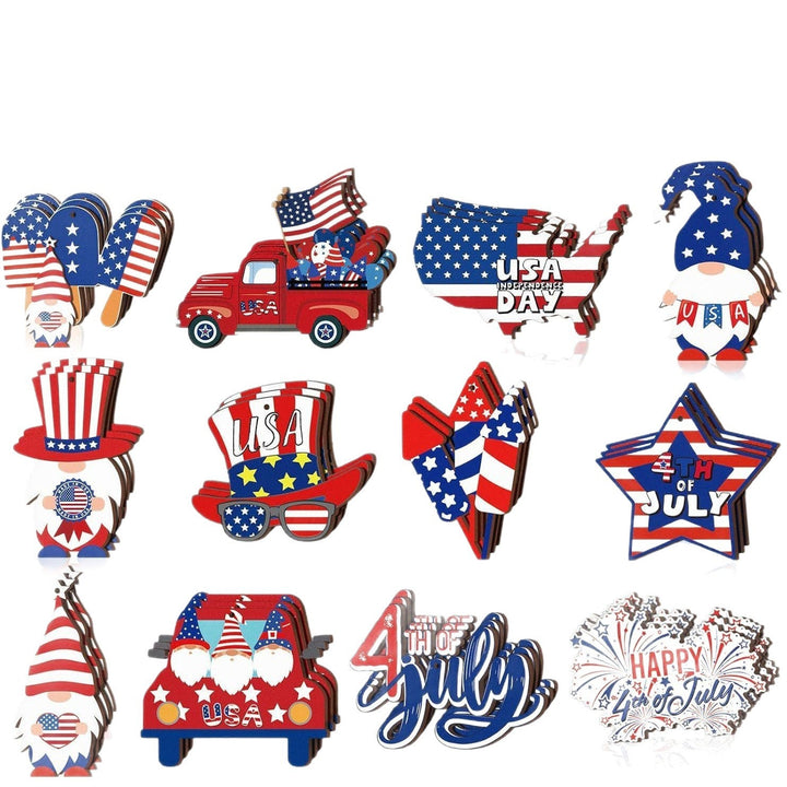 Unisex nan Set patriotic party decorations made of wood and stickers Kalsten